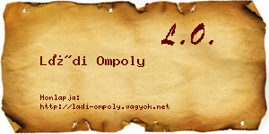 Ládi Ompoly névjegykártya